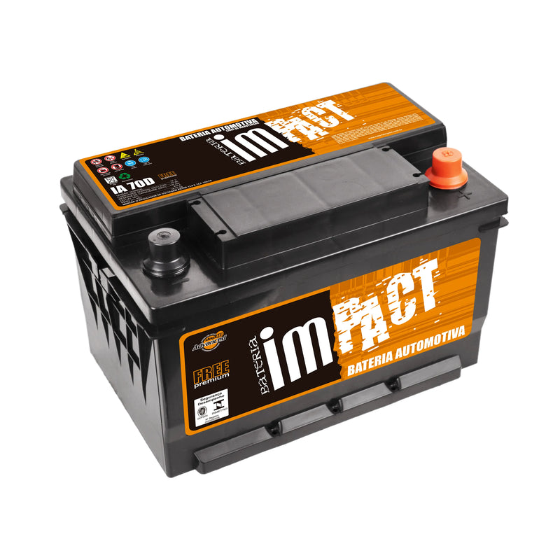 Bateria Impact 70Ah (IA70D) Livre de Manutenção | 12 Meses de Garantia