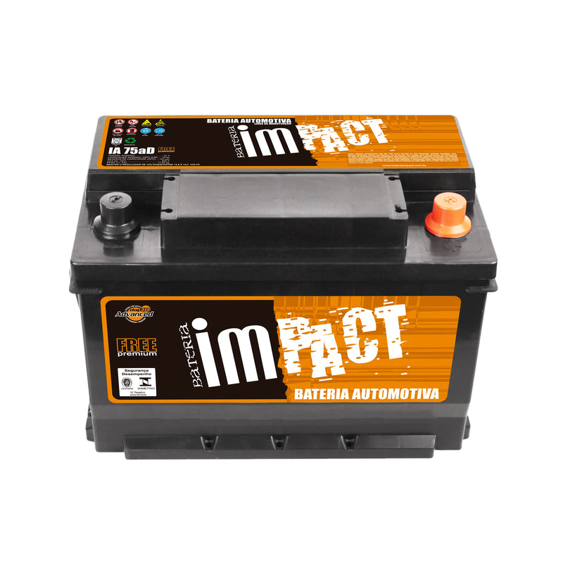 Bateria Impact 75Ah (IA75aD) [Caixa Alta] Livre de Manutenção | 12 Meses de Garantia