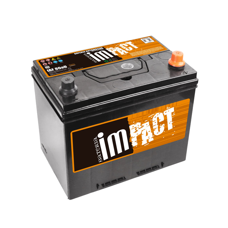 Bateria Impact 80Ah (IAF80AD) [Caixa Alta] Livre de Manutenção | 12 Meses de Garantia