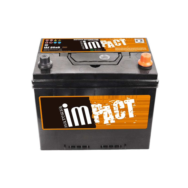 Bateria Impact 80Ah (IAF80AD) [Caixa Alta] Livre de Manutenção | 12 Meses de Garantia
