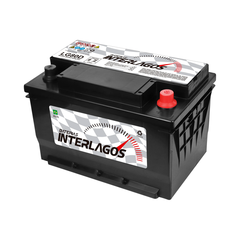 Bateria Interlagos 80Ah (LG80D) Baixa Manutenção | 12 Meses de Garantia